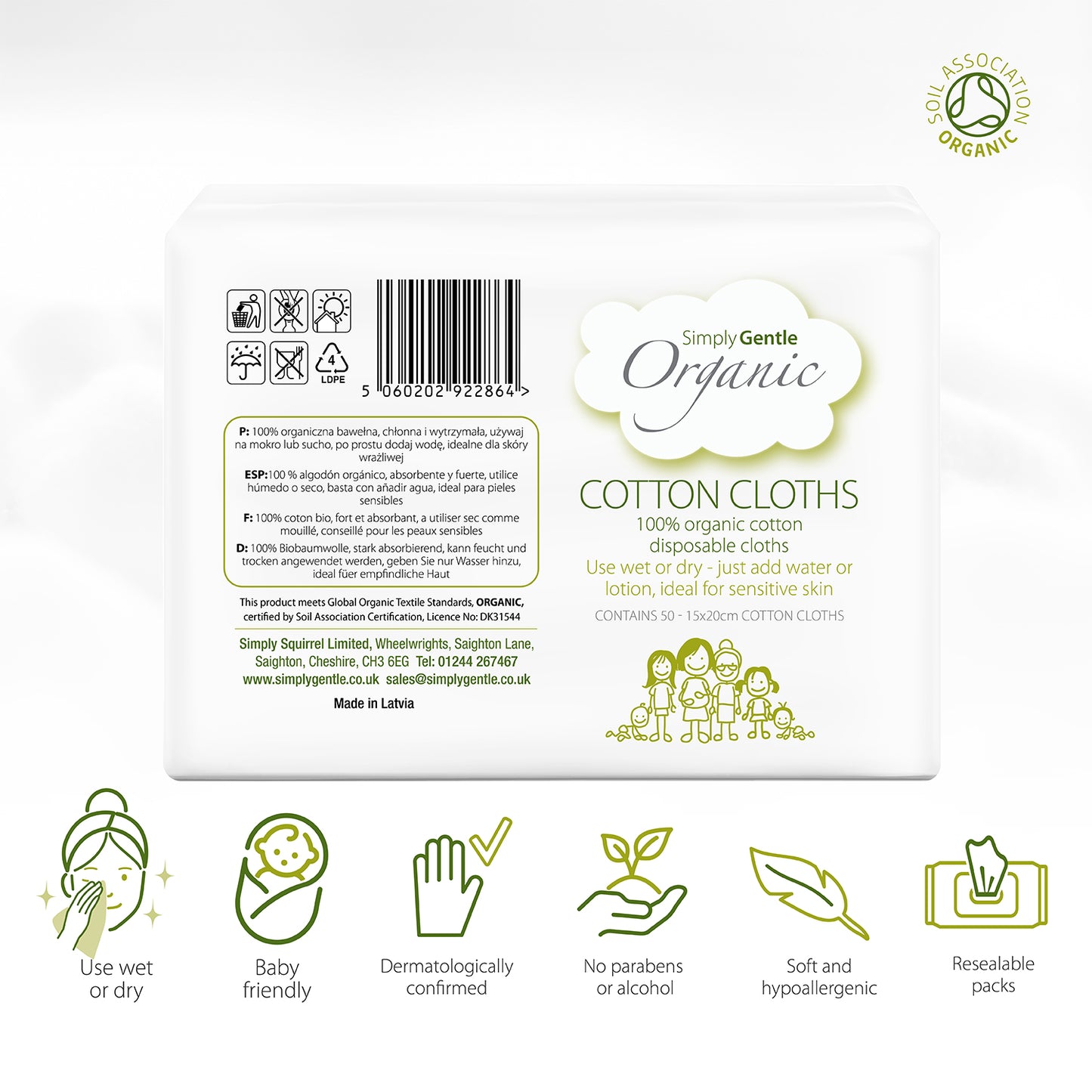 Simply Gentle Organic Cotton Cloths