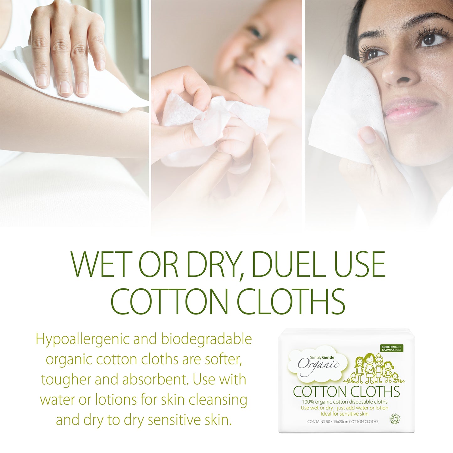 Simply Gentle Organic Cotton Cloths