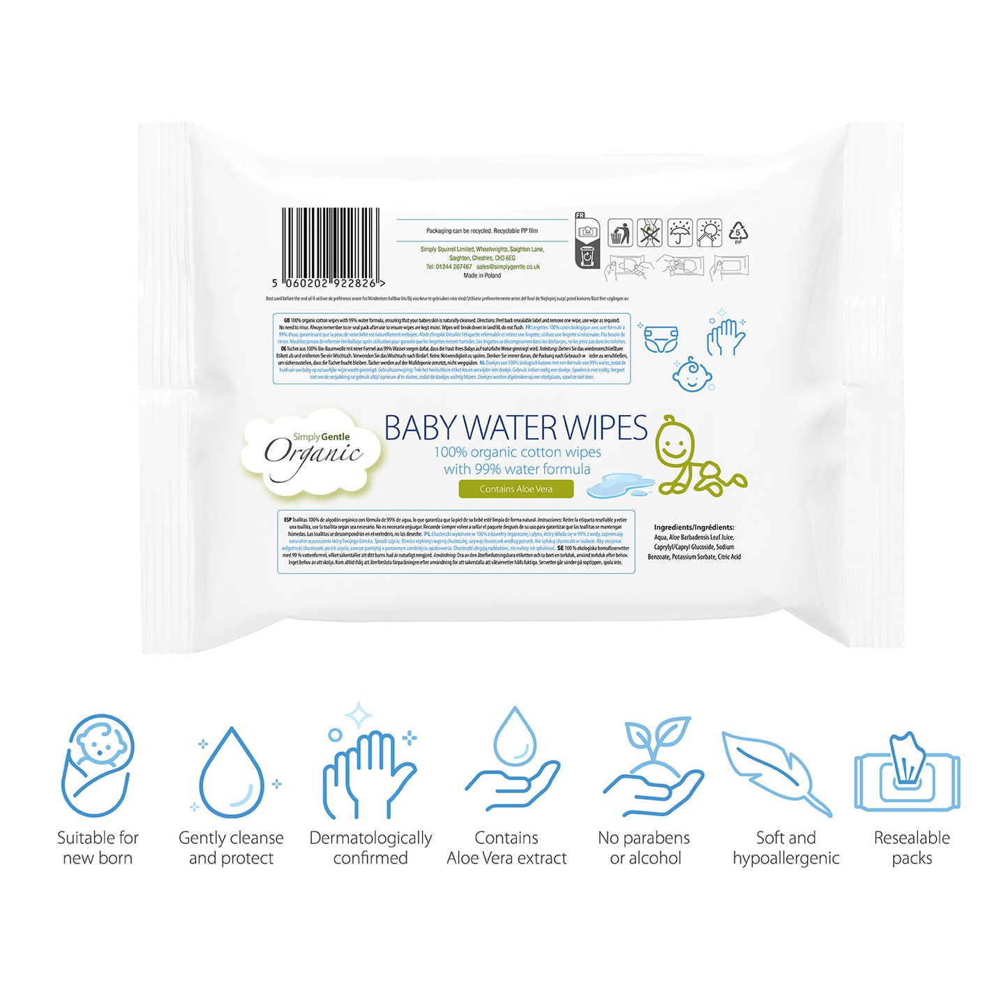 Simply Gentle Organic Baby Water Wipes