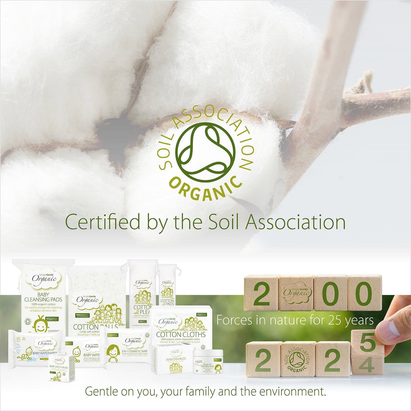 Simply Gentle Organic 3 in 1 Cosmetic Wipes