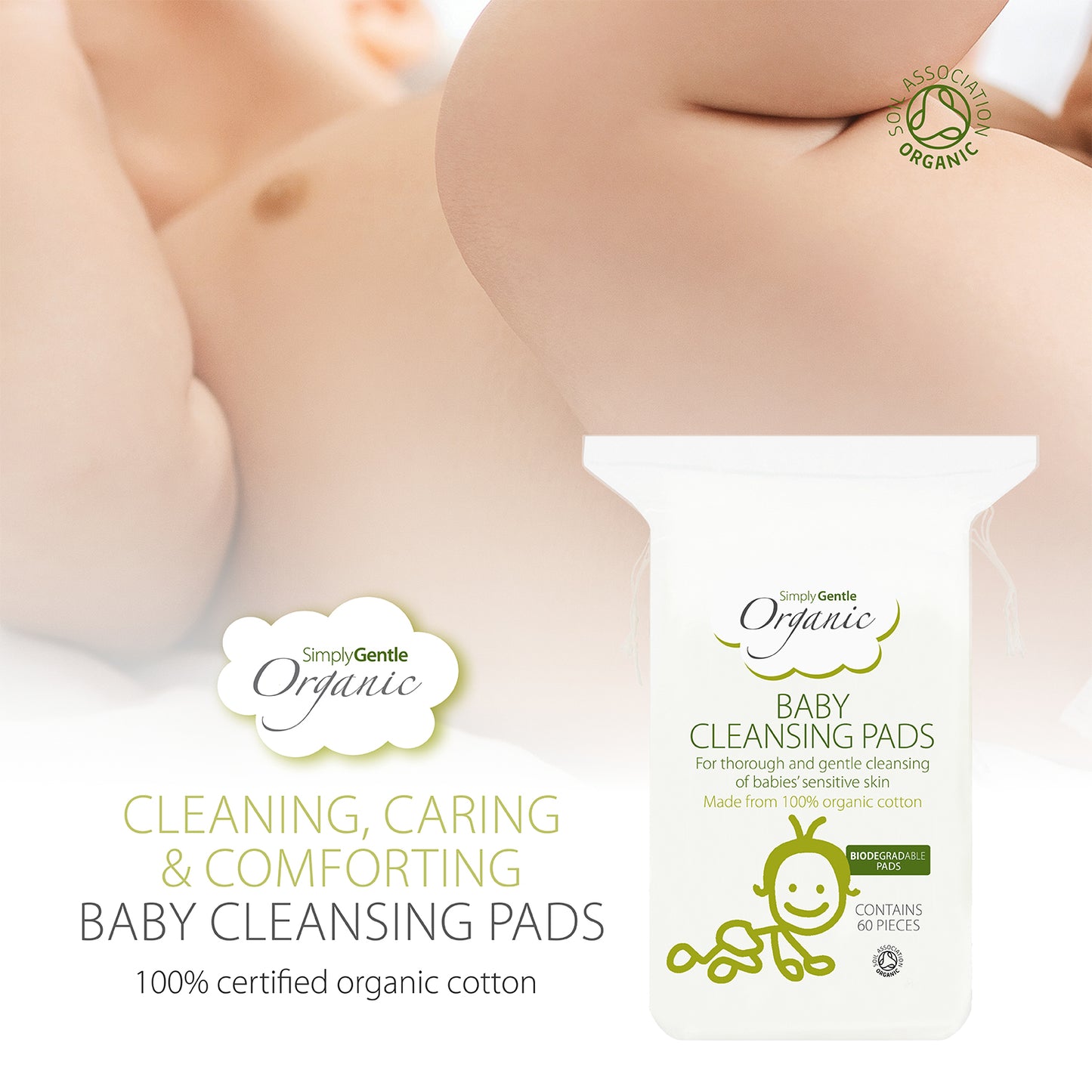 Simply Gentle Organic Baby Cotton Cleansing Pads