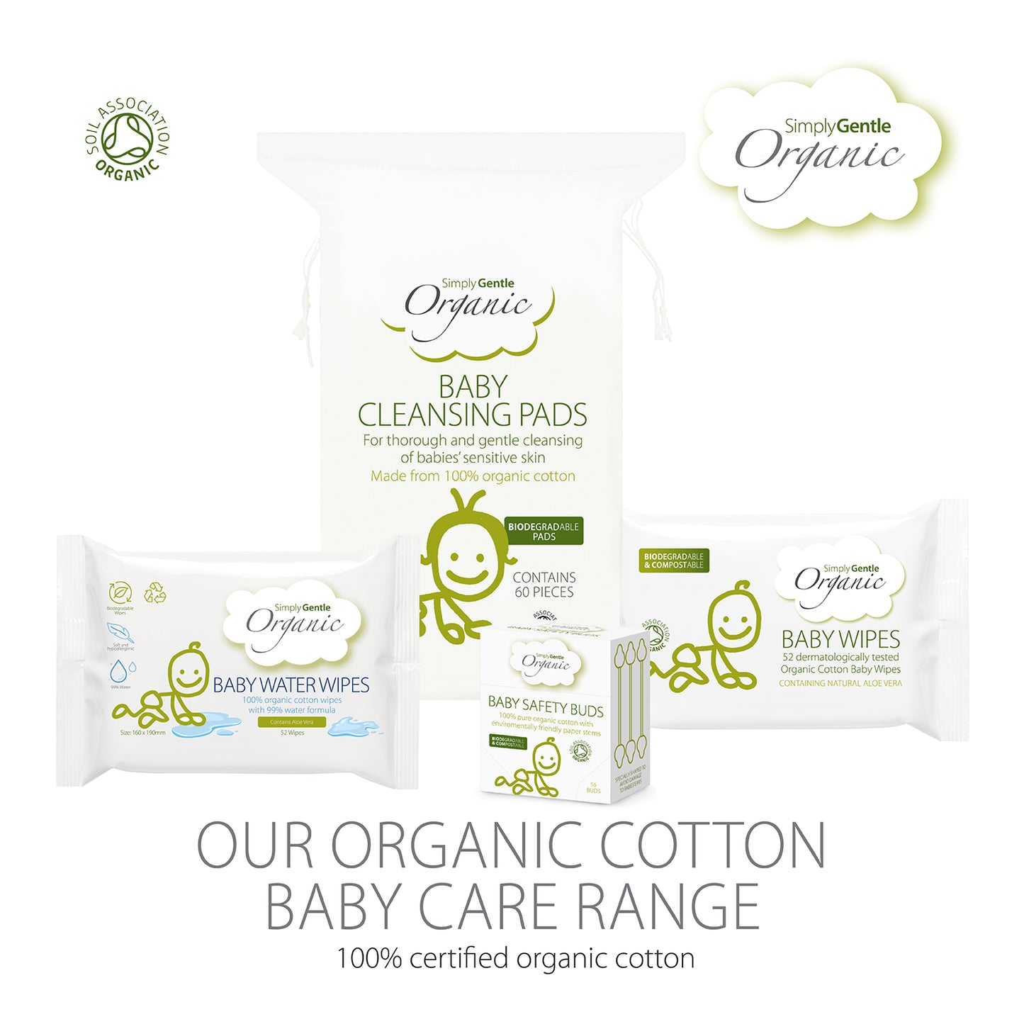 Simply Gentle Organic Baby Cotton Cleansing Pads