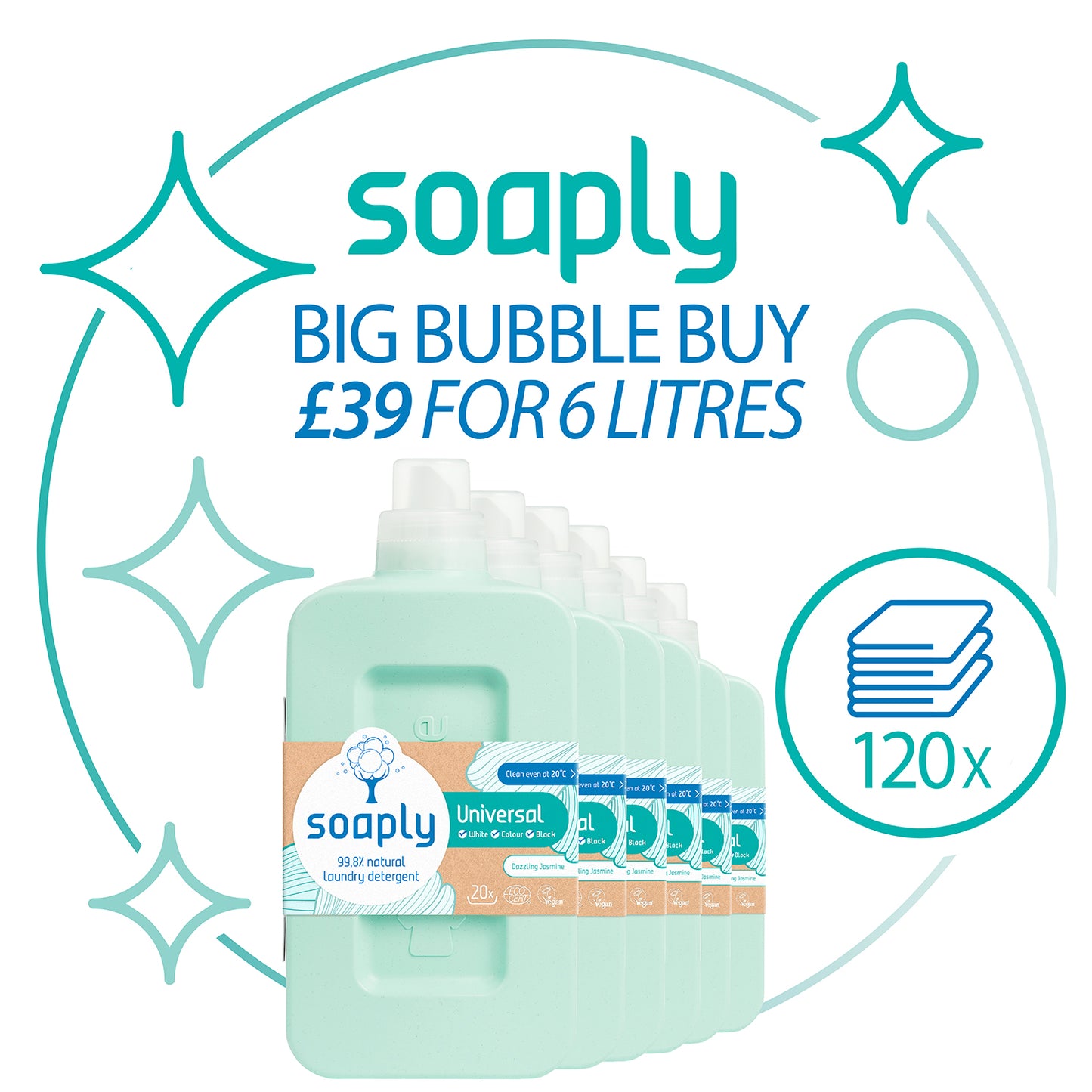 Soaply Liquid Laundry Detergents - Universal 'Dazzling Jasmine' 1000ml